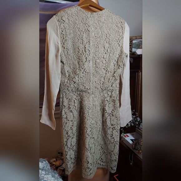 Jenni Kayne Lace Panel Dress Sheer Sleeves Size 2 - Picture 3 of 14